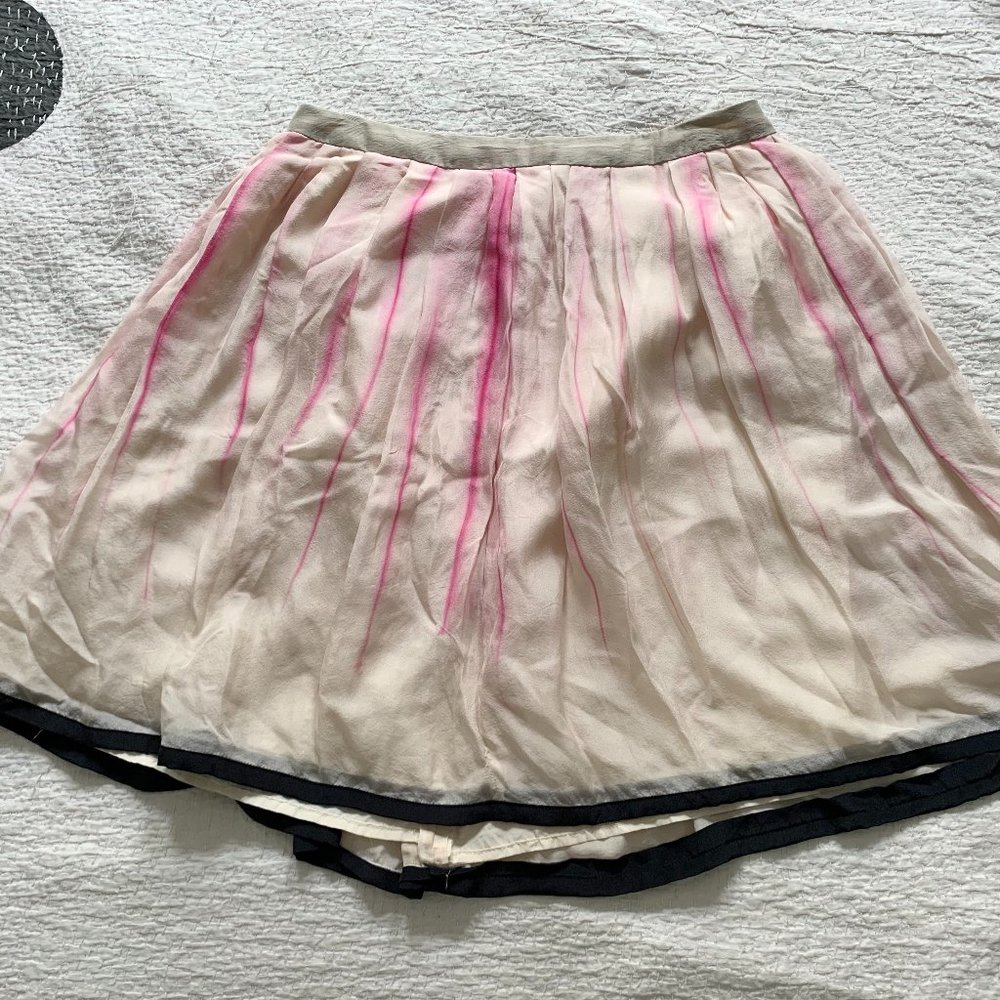 Silk Skirt with Hand-Painted Print